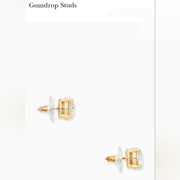 New Kate Spade Gumdrop Sparkly Stud Earrings Golden Clear - Picture 3 of 10